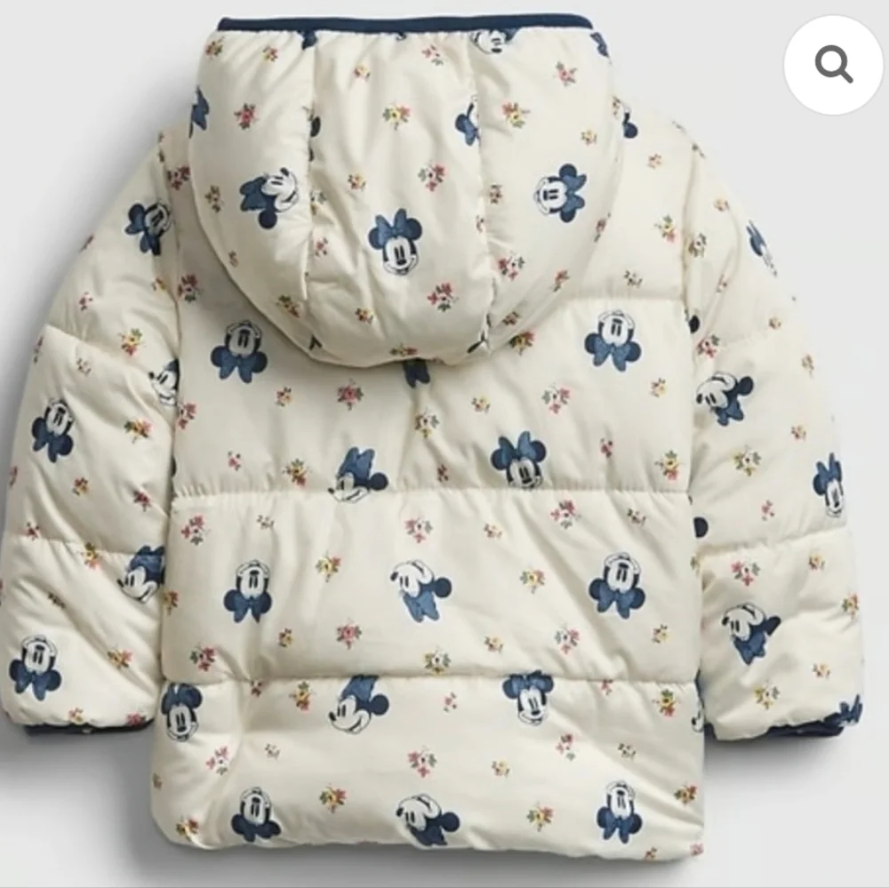 Disney Baby Gap Minnie‎ Mouse Reversible Sherpa Puffer Jacket Coat Girls Sz 4T